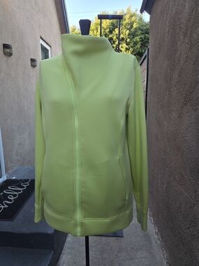 Simply Vera Vera Wang Neon Lime High-Collar Zip Jacket (M)